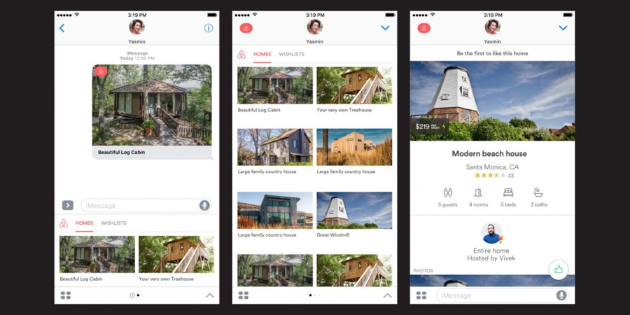Airbnb ב- iMessage